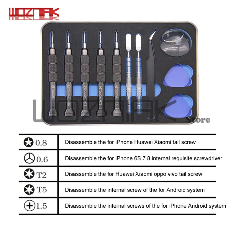 5Pcs Precision Metal Screwdriver Set for Apple iPhone 7 8 X Disassemble Teardown Opening Repair Tools Kit For 99% Mobile phone
5Pcs Precision Metal Screwdriver Set for Apple iPhone 7 8 X Disassemble Teardown Opening Repair Tools Kit For 99% Mobile phone