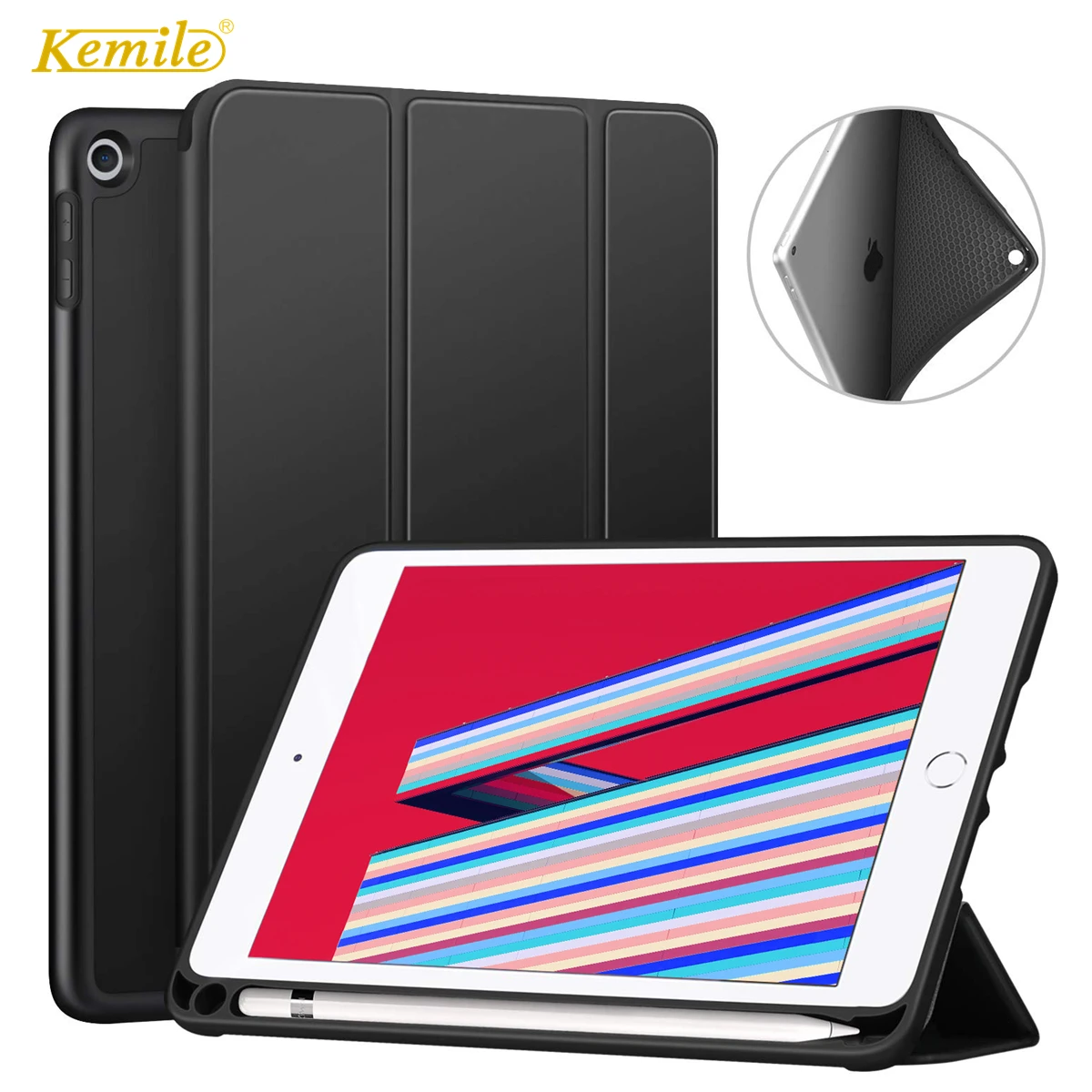For iPad mini 5 7.9 case W pencil holder Ultra Slim Lightweight Smart Protective Stand TPU back Cover 4 Case | Компьютеры и офис
