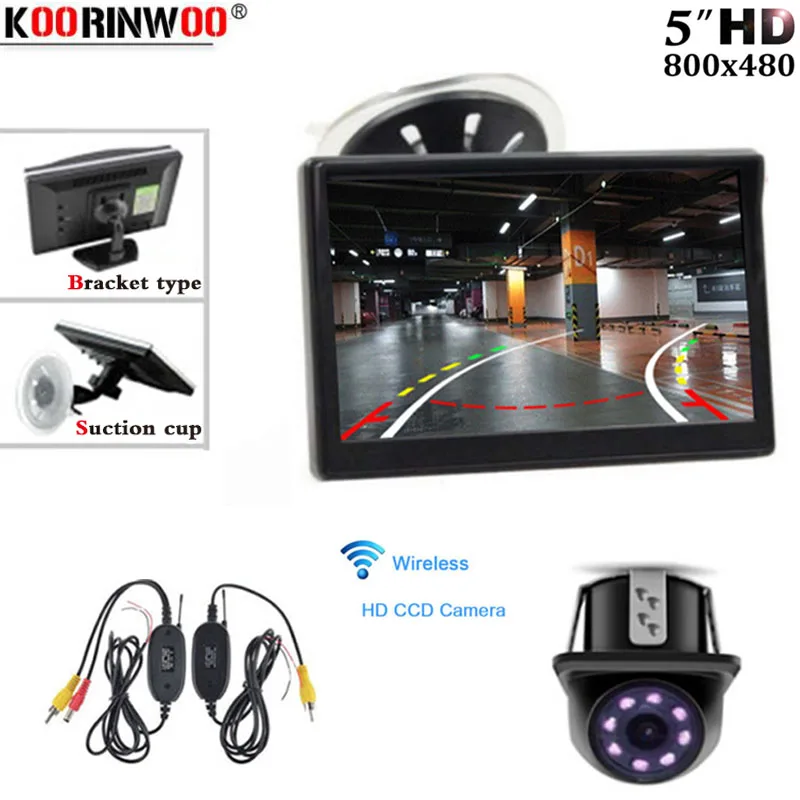 Koorinwoo Car Parking System Kit Wireless Dynamic Trajectory Backup Rear View Camera+5" TFT LCD Color Reversing Display Monitor
Koorinwoo Car Parking System Kit Wireless Dynamic Trajectory Backup Rear View Camera+5" TFT LCD Color Reversing Display Monitor
