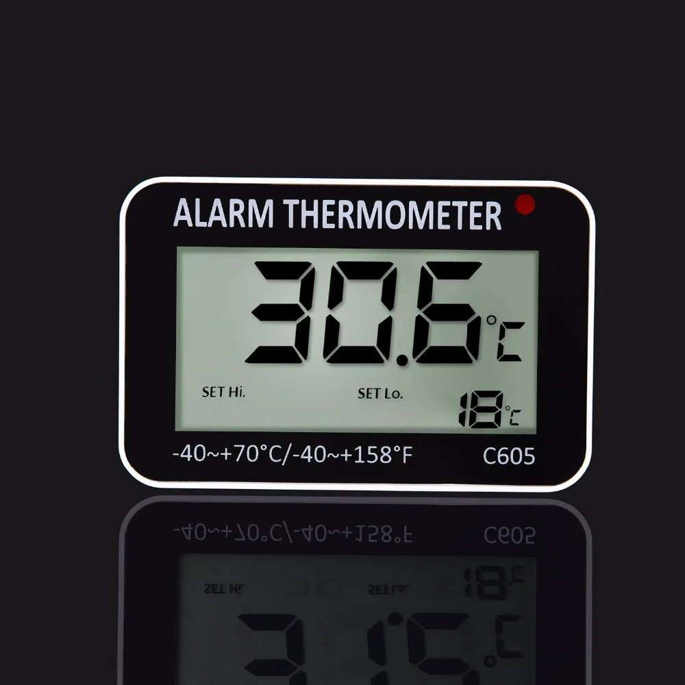 Brand New Digital Large LCD Display Alarm Thermometer With Hanging or Magnetic Back For Refrigerator/Factory/Fish Tank/House
Brand New Digital Large LCD Display Alarm Thermometer With Hanging or Magnetic Back For Refrigerator/Factory/Fish Tank/House