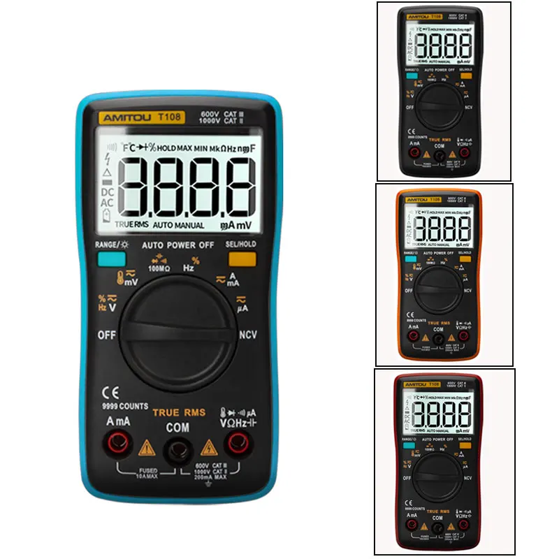 T108 Anti-burn Mini Multimeter Digital Intelligent Protection AC/DC Portable Auto Multimetro Digital Profissional Tester
T108 Anti-burn Mini Multimeter Digital Intelligent Protection AC/DC Portable Auto Multimetro Digital Profissional Tester