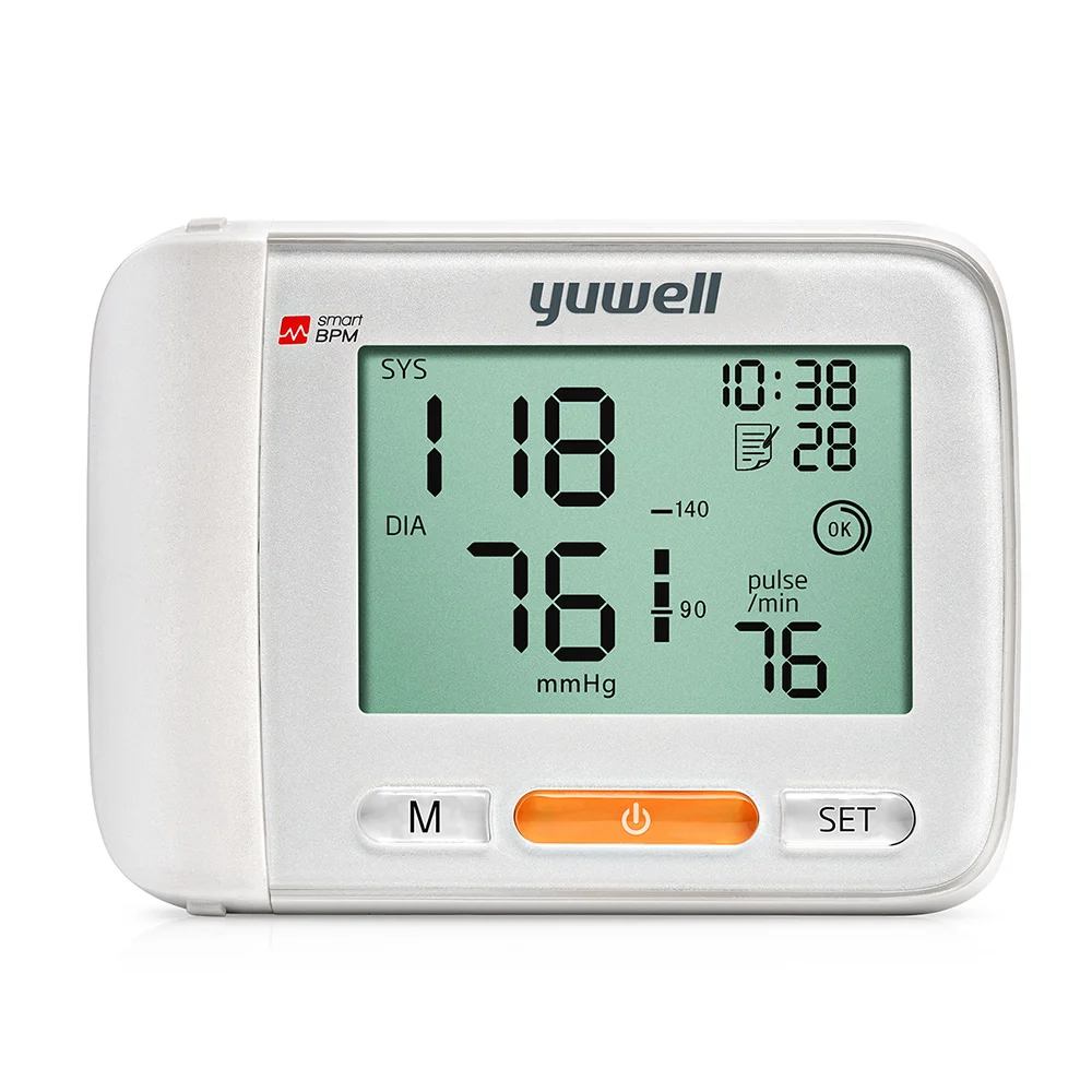 

Yuwell YE8600A Wrist Blood Pressure Monitor Automatic Sphygmomanometer Tensiometro LCD Digital Heart Rate Tonometer Pulsometer