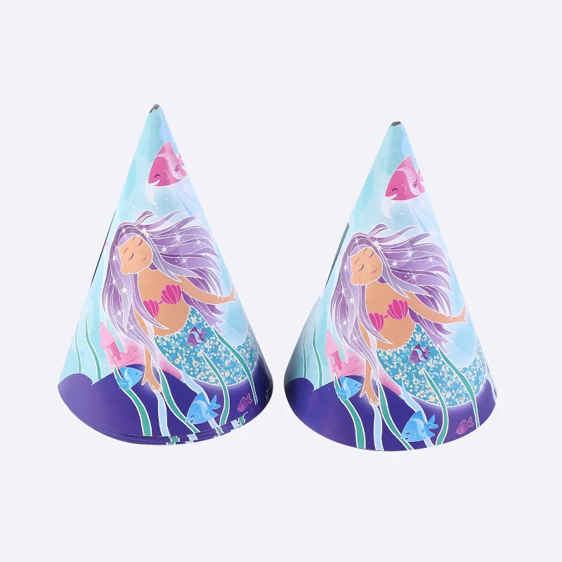 6pcs/lot Cartoon Little Mermaid Theme Birthday Party Hats For Kids Blue Paper Caps Under the Sea Theme Party Supplies
6pcs/lot Cartoon Little Mermaid Theme Birthday Party Hats For Kids Blue Paper Caps Under the Sea Theme Party Supplies