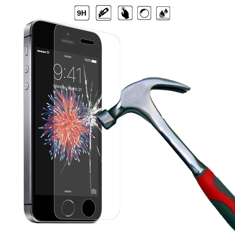 9H Премиум 0 26 мм Ультра тонкое закаленное стекло для iPhone X 10 8 7 6 6S Plus 5 5S SE 4 4S