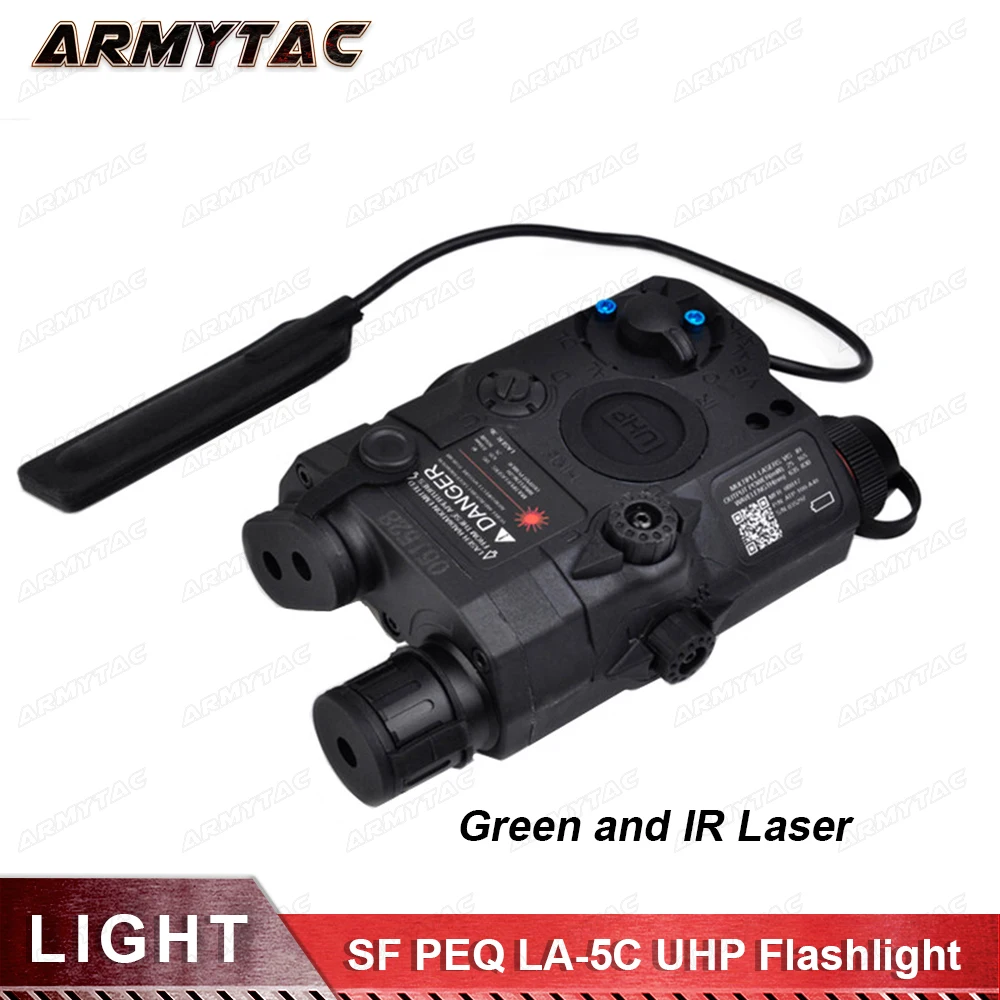 Tactical Airsoft Flashlight SF PEQ LA-5C UHP Green and IR Laser Tactical Light Combo With Remote Light Tail Switch
Tactical Airsoft Flashlight SF PEQ LA-5C UHP Green and IR Laser Tactical Light Combo With Remote Light Tail Switch