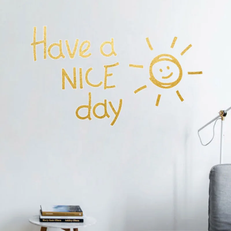 Home Decoration Decals Art Have a NICE day vinyl English alphabet Stickers bedroom 1Shee living room Lovely sun Wall Sticker
Home Decoration Decals Art Have a NICE day vinyl English alphabet Stickers bedroom 1Shee living room Lovely sun Wall Sticker
