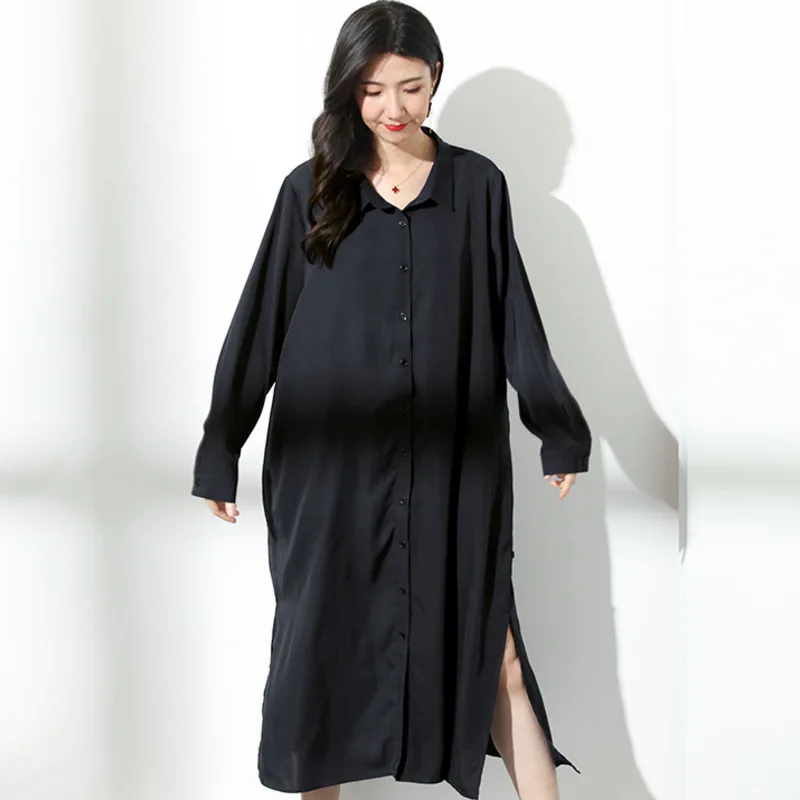 LANMREM 2019 Autumn New Loose Turn-down Collar Vintage Shirt Type Dress Long Section Personality Single-breasted BD040
LANMREM 2019 Autumn New Loose Turn-down Collar Vintage Shirt Type Dress Long Section Personality Single-breasted BD040