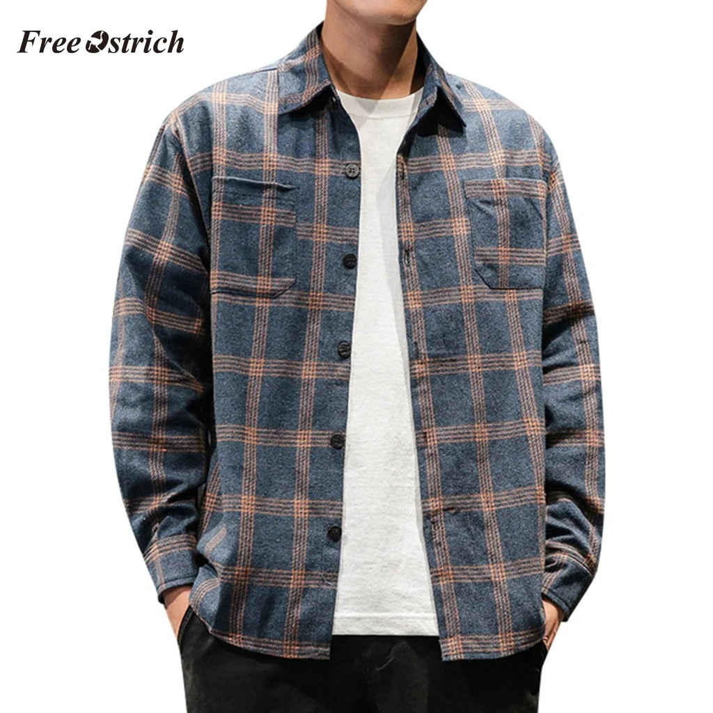 Free Ostrich Daily Wearing Men's Plaid Long Sleeve Casual Shirt Comfortable Korea Style Blouse Blusa De Cuadros De Los Hombres 
Free Ostrich Daily Wearing Men's Plaid Long Sleeve Casual Shirt Comfortable Korea Style Blouse Blusa De Cuadros De Los Hombres