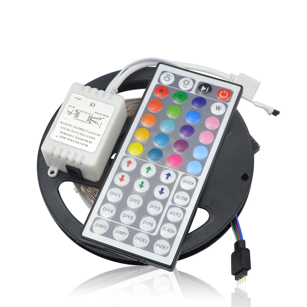 24/44 Key Remoter Controlled 2835 Led RGB Strip Light DC12V 5m/roll 60Leds/m Living Room Bedroom Car Shopwindow Decorative Light
24/44 Key Remoter Controlled 2835 Led RGB Strip Light DC12V 5m/roll 60Leds/m Living Room Bedroom Car Shopwindow Decorative Light