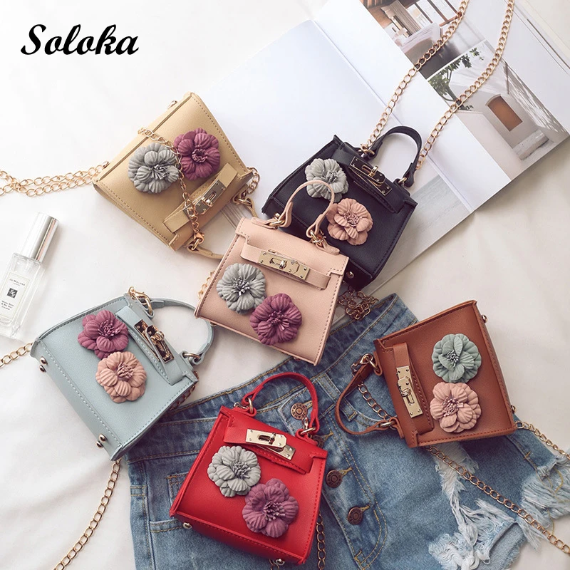 New Fashion Women Shoulder Messenger Bag Cute Pu Mini Floral Crossbody Handbags Ladies Girls Chain School Bags | Багаж и сумки