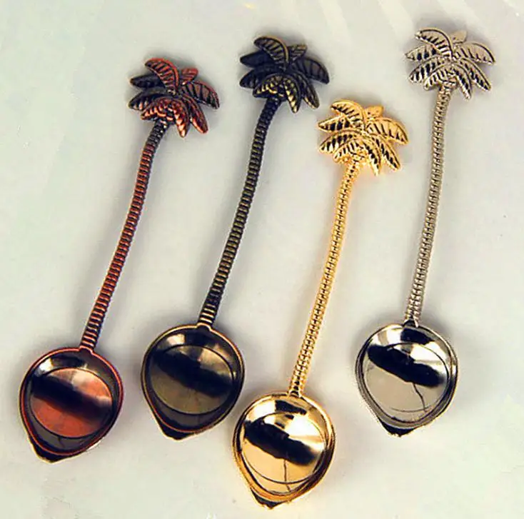 100pcs/lot Tropical flavor coconut tree coffee spoon retro small spoon gold silver bronze spoon Kitchen Tools SN982
100pcs/lot Tropical flavor coconut tree coffee spoon retro small spoon gold silver bronze spoon Kitchen Tools SN982