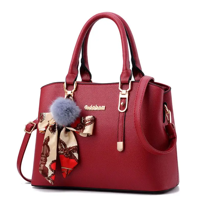 High Quality Women Handbag PU Leather Ladies Satchel With Scarf Fur Ball Pendant Tote Crossbody Shoulder Bag Purse
High Quality Women Handbag PU Leather Ladies Satchel With Scarf Fur Ball Pendant Tote Crossbody Shoulder Bag Purse