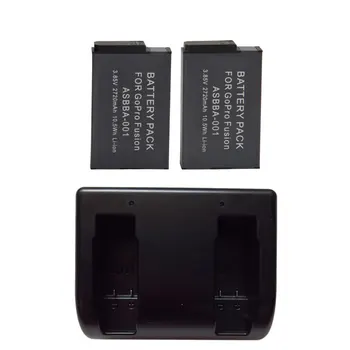 2pcs 2720mAh ASBBA-001 Replacement Camera battery with Dual USB Charger for Gopro Fusion 360 Degree Camera ASBBA-001 Battery
2pcs 2720mAh ASBBA-001 Replacement Camera battery with Dual USB Charger for Gopro Fusion 360 Degree Camera ASBBA-001 Battery