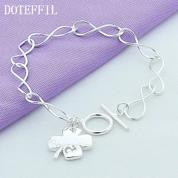 DOTEFFIL 925 Sterling Silver Four-Leaf Clover Flowers Bracelet For Woman Charm Wedding Engagement Party Fashion Jewelry
DOTEFFIL 925 Sterling Silver Four-Leaf Clover Flowers Bracelet For Woman Charm Wedding Engagement Party Fashion Jewelry