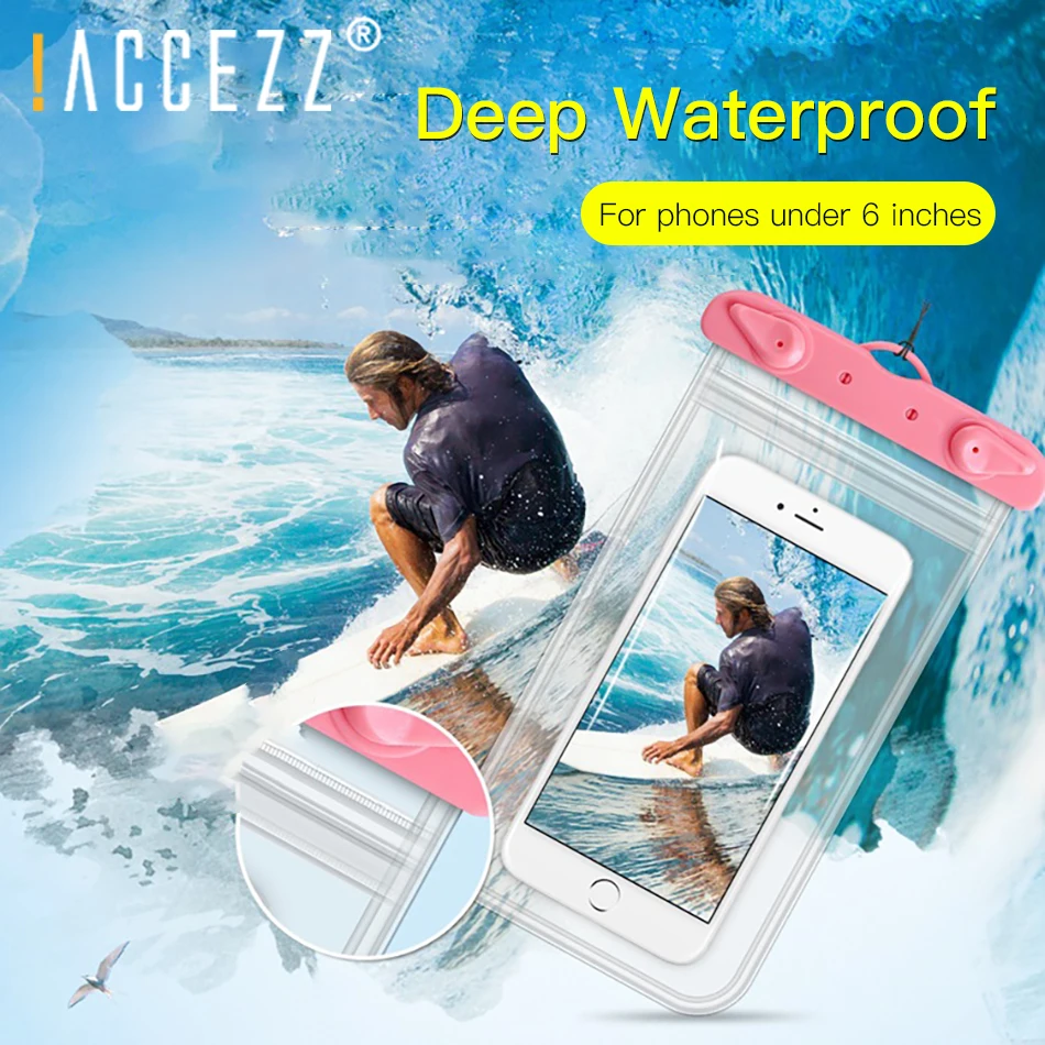 !ACCEZZ PVC Waterproof Bag 6 inches For iPhone X Xiaomi Huawei Samsung HTC Swimming Outdoor Diving Cover Case Mobile Phone Pouch
!ACCEZZ PVC Waterproof Bag 6 inches For iPhone X Xiaomi Huawei Samsung HTC Swimming Outdoor Diving Cover Case Mobile Phone Pouch