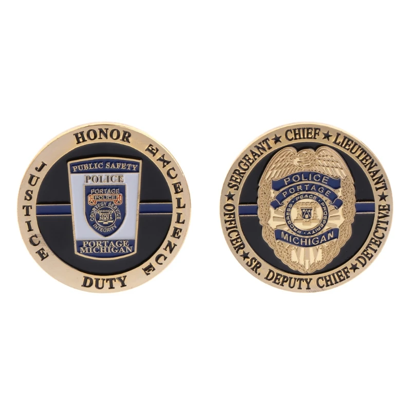 

OOTDTY Commemorative Coin Michigan Police Chief Sergeant Collection Arts Gifts Souvenir-m22