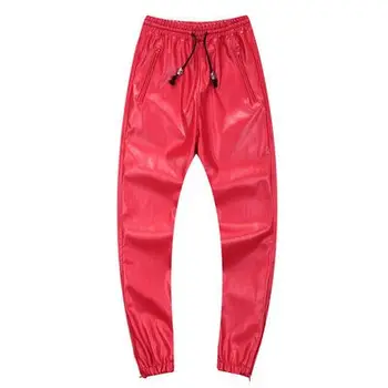 2019 Men Fashion pu Leather Joggers Cool Hip Hop Faux Leather Sweatpants Harajuku Male Black Trackpants Baggy harem pants 103101
2019 Men Fashion pu Leather Joggers Cool Hip Hop Faux Leather Sweatpants Harajuku Male Black Trackpants Baggy harem pants 103101