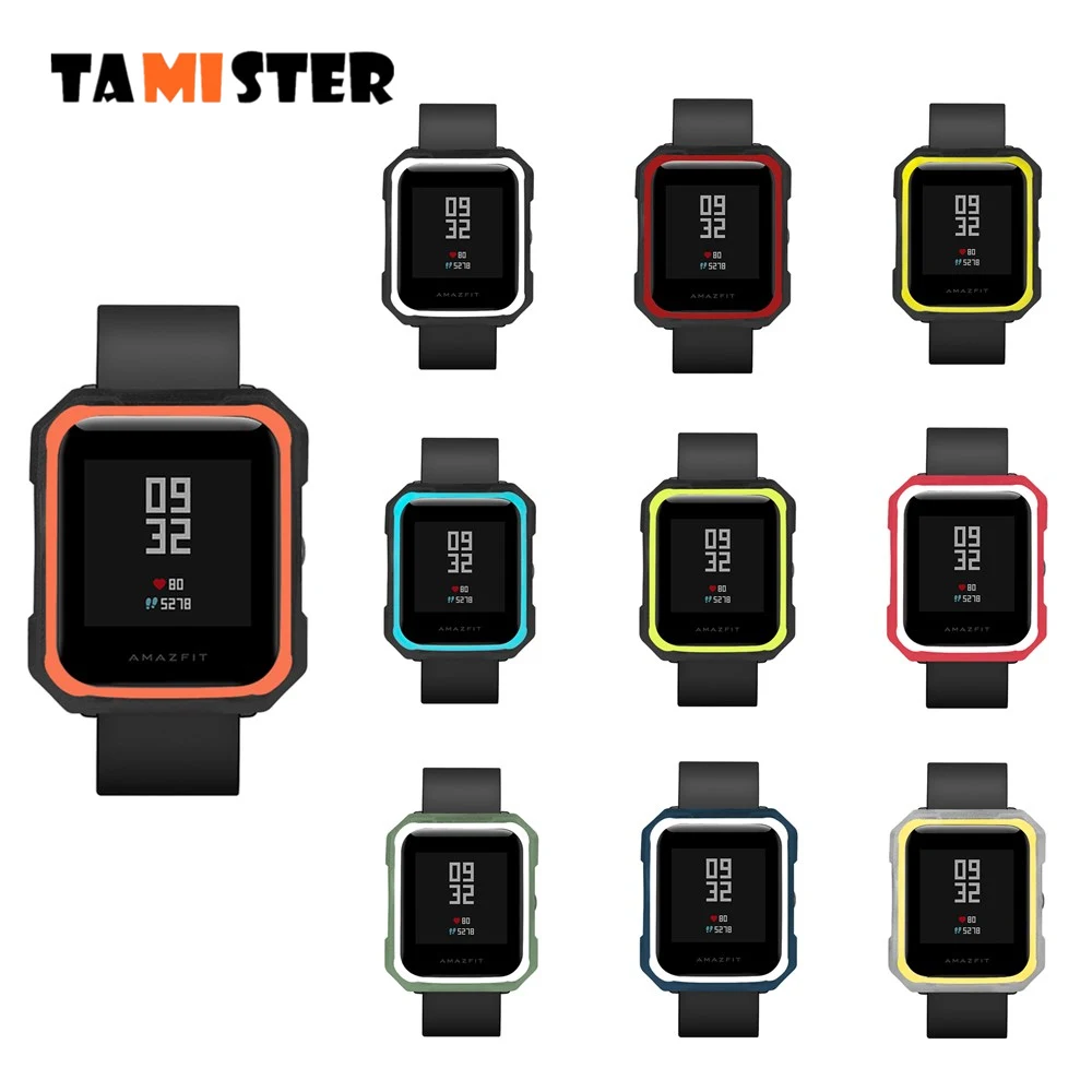

TAMISTER Soft Protection Silicone Full Case Cover For Xiaomi Huami Amazfit Bip Youth Watch Silicone Double color Case Shell