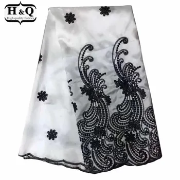 H&Q African George Lace Fabric,Super Quality White George Silks Lace Black Embroidered And Sequins For Wedding Dress/Garment
H&Q African George Lace Fabric,Super Quality White George Silks Lace Black Embroidered And Sequins For Wedding Dress/Garment