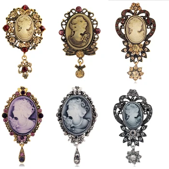 Antique Gold Silver Vintage Brooch Pins Female Brand Jewelry Rhinestone Victoria Queen Cameo Brooche pin
Antique Gold Silver Vintage Brooch Pins Female Brand Jewelry Rhinestone Victoria Queen Cameo Brooche pin