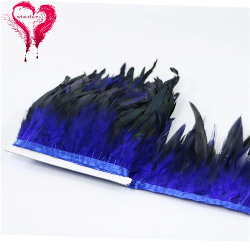 5 blue rooster feather trims 4