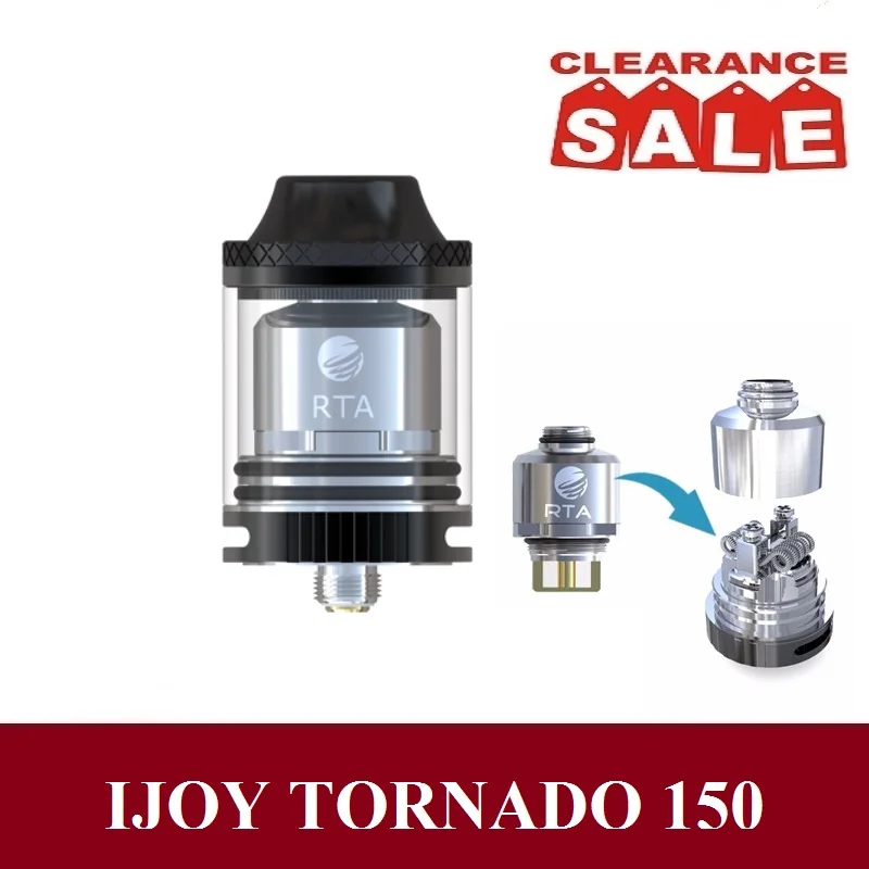 IJOY Tornado 150 Sub Ohm RTA Electronic Cigarette Vape Tank 4.2mL Rebuildable Atomizer E Cigarette Vaporizer
IJOY Tornado 150 Sub Ohm RTA Electronic Cigarette Vape Tank 4.2mL Rebuildable Atomizer E Cigarette Vaporizer