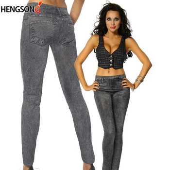 Spring Autumn Bottom High Waist Imitation Jeans Pants Slim Leggings for Women Ankle-Length Skinny Pants Fitness Leggings
Spring Autumn Bottom High Waist Imitation Jeans Pants Slim Leggings for Women Ankle-Length Skinny Pants Fitness Leggings