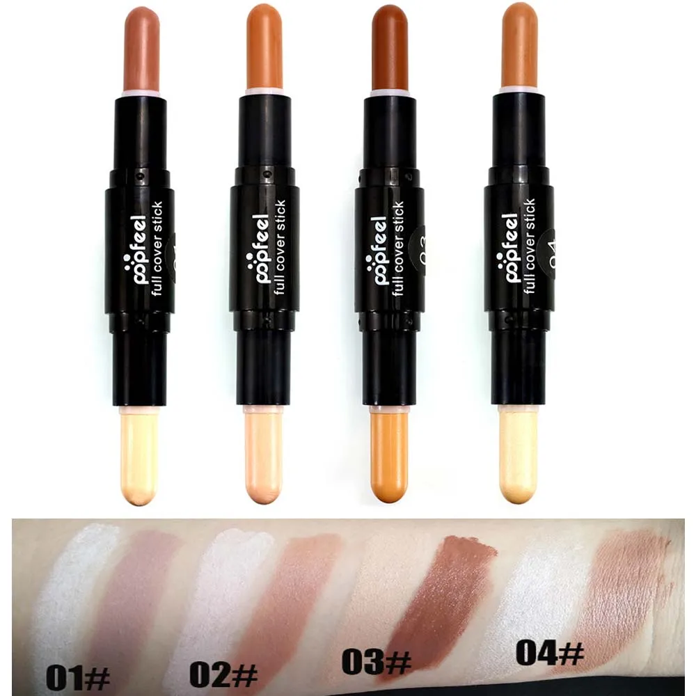 Popfeel 4 color foundation stick Double-ended 2 in1 Contour Stick 3D Face Makeup Concealer Bronzer highlighter bronzer kit BD014
Popfeel 4 color foundation stick Double-ended 2 in1 Contour Stick 3D Face Makeup Concealer Bronzer highlighter bronzer kit BD014