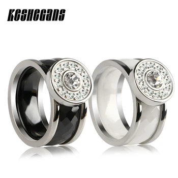 2pcs/Set 9MM Wide Steel And Ceramic Ring Can Be Separated Exaggeration Party Jewelry For Women Crystal Classic Black White Color
2pcs/Set 9MM Wide Steel And Ceramic Ring Can Be Separated Exaggeration Party Jewelry For Women Crystal Classic Black White Color