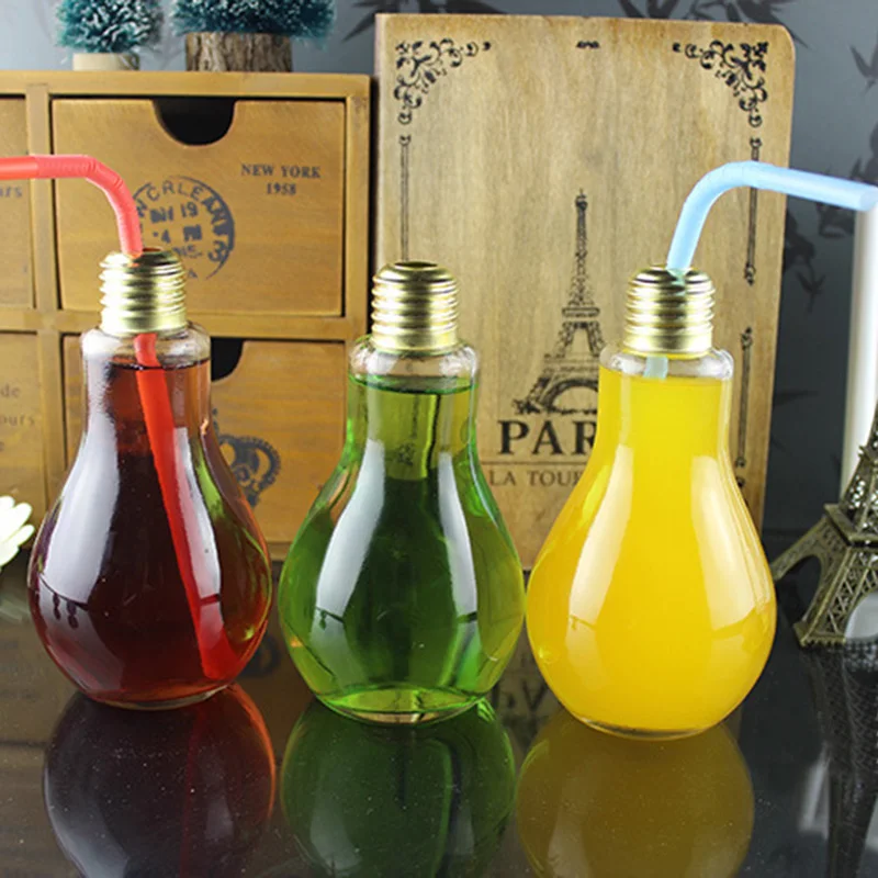 Light Bulb Glass Bottle Creative Light Bulb Tea Water Drink Containers Transparent Clear Glass Cup Bottle for Bar Decor Cup
Light Bulb Glass Bottle Creative Light Bulb Tea Water Drink Containers Transparent Clear Glass Cup Bottle for Bar Decor Cup