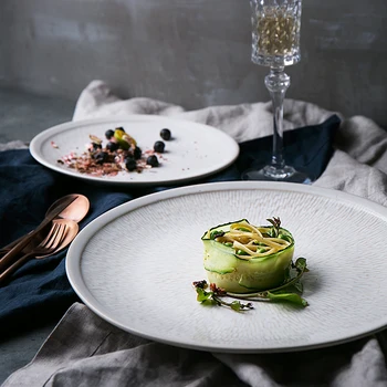 European white creative plate round Western dish steak plate ceramic flat dish Western tableware
European white creative plate round Western dish steak plate ceramic flat dish Western tableware