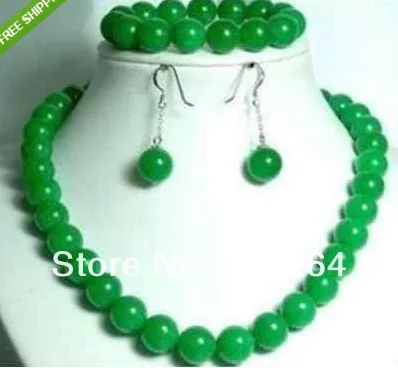 $ Wholesale_jewelry_wig бесплатная доставка натуральный 10 мм Круглый Зеленый жадеит