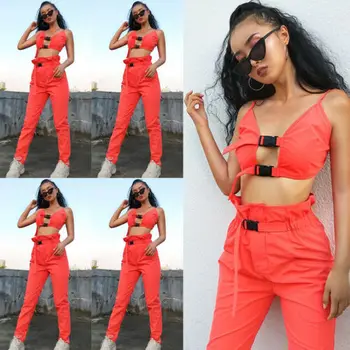Summer Fashion Cool Lady Female Women 2 Piece Outfits Sleeveless Orange Bandage Floral Print Crop Top Pants Set Casual Jumpsuit
Summer Fashion Cool Lady Female Women 2 Piece Outfits Sleeveless Orange Bandage Floral Print Crop Top Pants Set Casual Jumpsuit