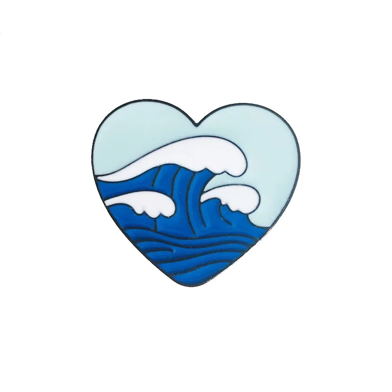 Heart Shaped Sea Metal Enamel Brooch Creative Fashion Wave Badge Pin Summer Surf Trendy Glamour Costume Jewelry Gift
Heart Shaped Sea Metal Enamel Brooch Creative Fashion Wave Badge Pin Summer Surf Trendy Glamour Costume Jewelry Gift