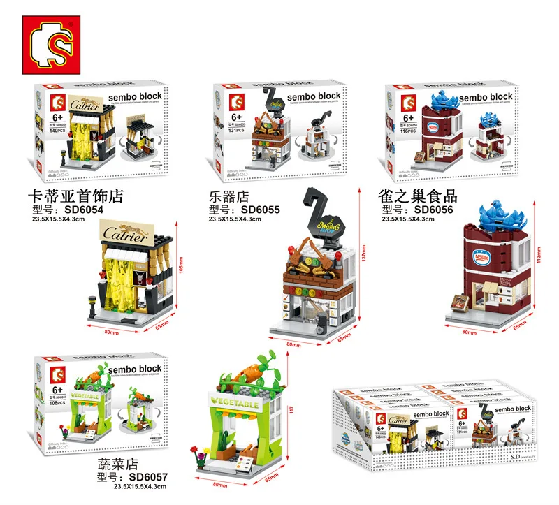 Mini Street View Vegetables Greens Shop Store Watch Jewelry Instrument Bricks Block Sembo 6054-6057 Compatible With Lego Creator
Mini Street View Vegetables Greens Shop Store Watch Jewelry Instrument Bricks Block Sembo 6054-6057 Compatible With Lego Creator