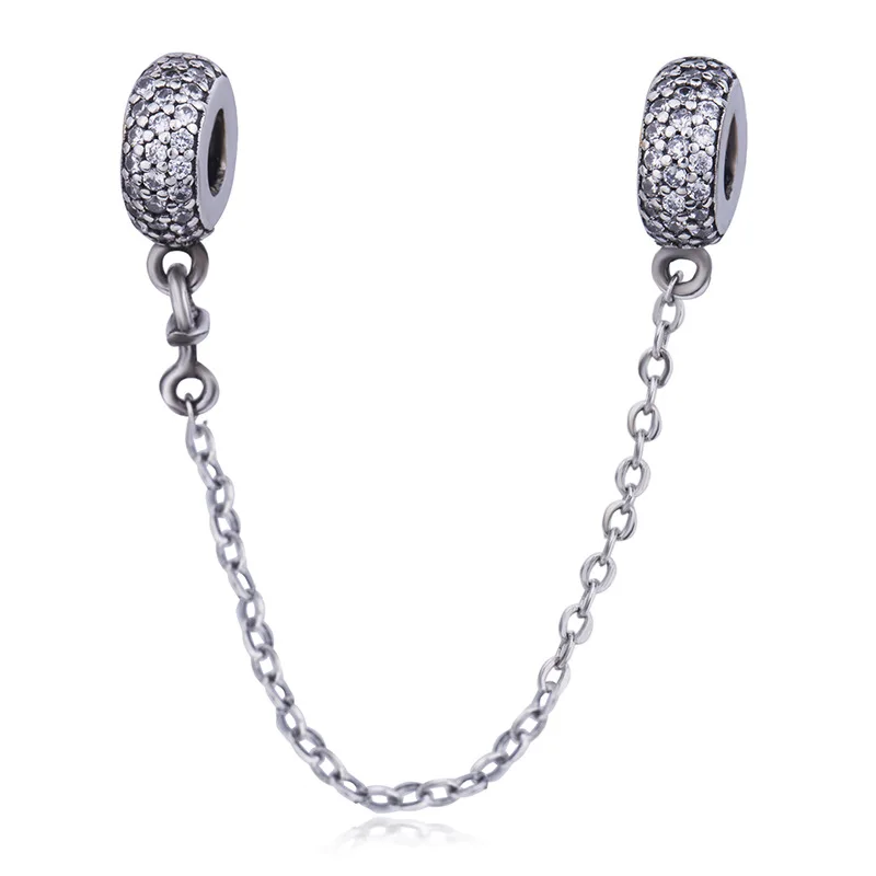 Authentic 925 Sterling Silver Bead Charm Pave Inspiration Crystal Safety Chain Beads Fit Pandora Bracelet & Necklace DIY Jewelry
Authentic 925 Sterling Silver Bead Charm Pave Inspiration Crystal Safety Chain Beads Fit Pandora Bracelet & Necklace DIY Jewelry