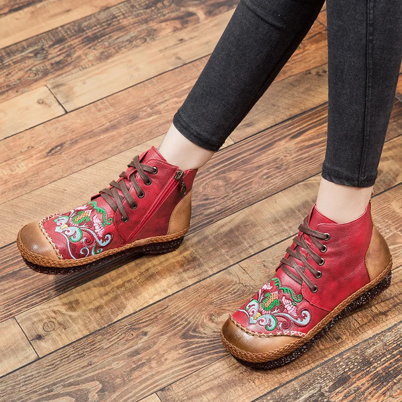 Autumn And Winter New Style Boots Genuine Leather Hand Ethnic Shoes Flat Embroidered Characteristics Boots Soft Bottom Vintage
Autumn And Winter New Style Boots Genuine Leather Hand Ethnic Shoes Flat Embroidered Characteristics Boots Soft Bottom Vintage