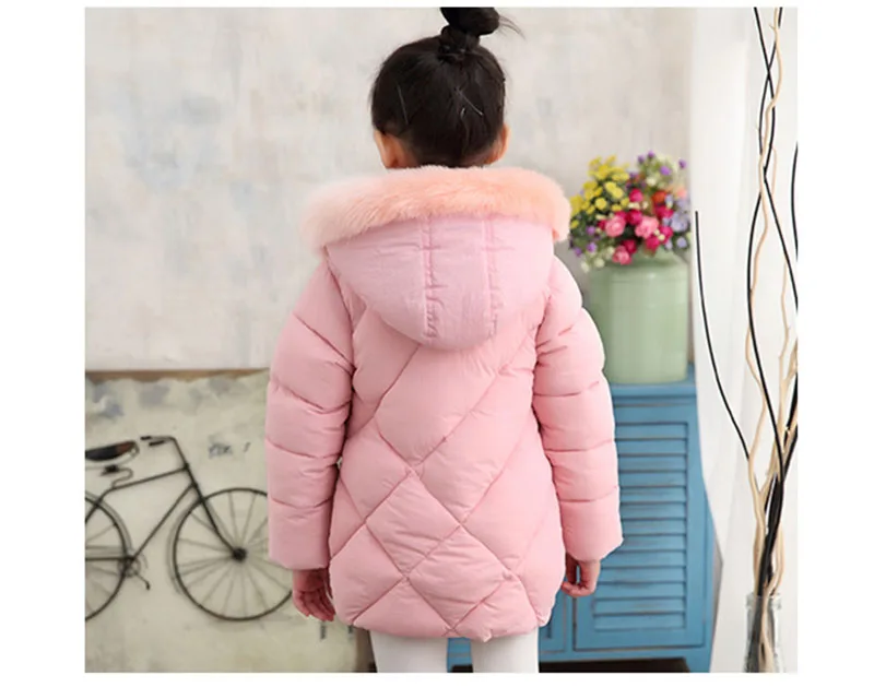 winter down jacket for girls thick cotton warm fur collar jacket children outwears for girls clothes kids coat (7)
