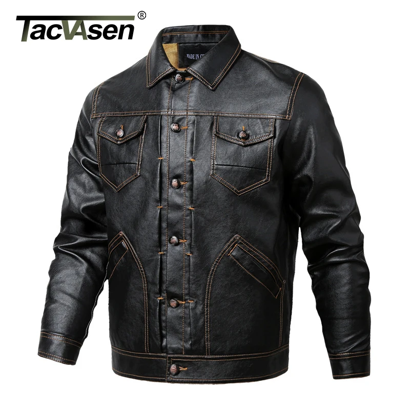 TACVASEN Faux Leather Jacket Men Tactical Jackets Winter Fleeced Motorcycle Biker Leather Jacket Coat Military Pilot Bomber Coat
TACVASEN Faux Leather Jacket Men Tactical Jackets Winter Fleeced Motorcycle Biker Leather Jacket Coat Military Pilot Bomber Coat