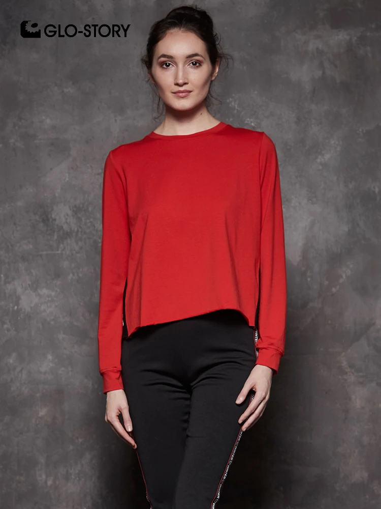 GLO-STORY 2018 Autumn Women's Fashion Long Sleeve T-Shirts Letter Tape Sleeve O-Neck Tee Shirts Streetwear Ladies Tops WCX-7466
GLO-STORY 2018 Autumn Women's Fashion Long Sleeve T-Shirts Letter Tape Sleeve O-Neck Tee Shirts Streetwear Ladies Tops WCX-7466