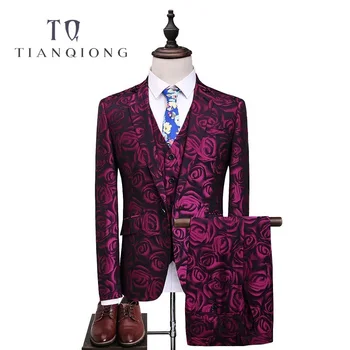 TIAN QIONG Latest Coat Pant Design Groom Tuxedos Red Flowers Print Men Prom Suits Wedding Best Man Blazer (Jacket+Pants+Vest)
TIAN QIONG Latest Coat Pant Design Groom Tuxedos Red Flowers Print Men Prom Suits Wedding Best Man Blazer (Jacket+Pants+Vest)