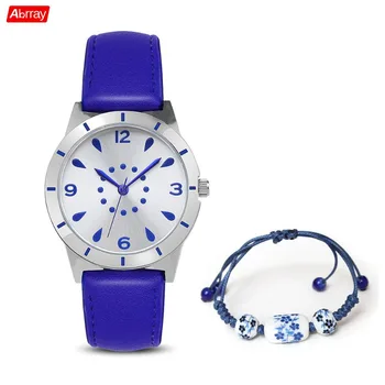 Abrray Women Watch Porcelain Bead Bracelet Set Blue PU Watches Band Charm Chain Bangles Quartz Raindrop Wristwatch For Ladies
Abrray Women Watch Porcelain Bead Bracelet Set Blue PU Watches Band Charm Chain Bangles Quartz Raindrop Wristwatch For Ladies
