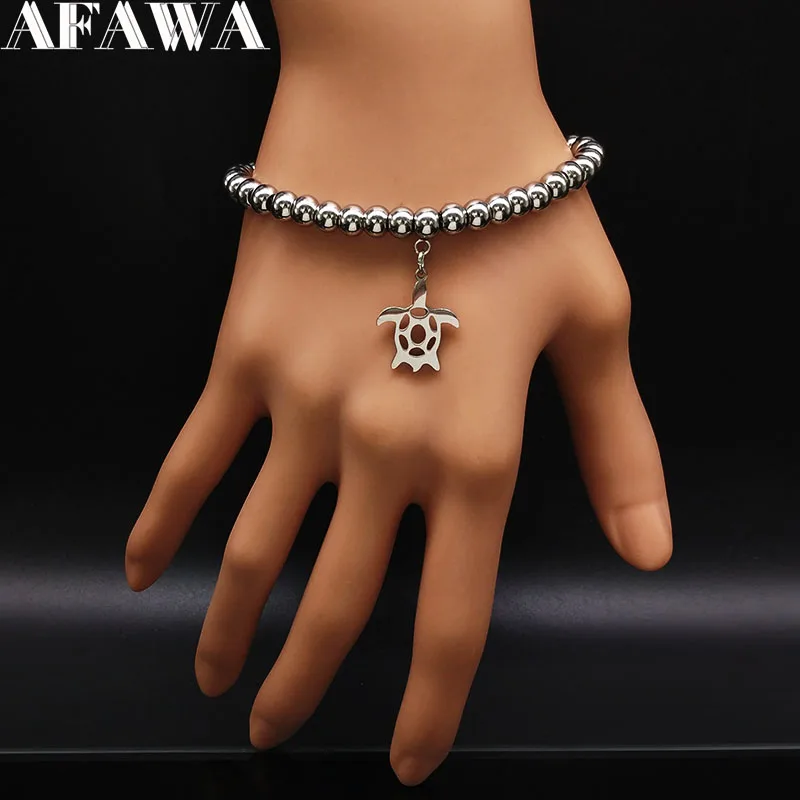 Tortoise Stainless Steel Bead Bracelets Women Silver Color Beach Strand Bracelets Jewelry pulseras acero inoxidable mujer B18063
Tortoise Stainless Steel Bead Bracelets Women Silver Color Beach Strand Bracelets Jewelry pulseras acero inoxidable mujer B18063