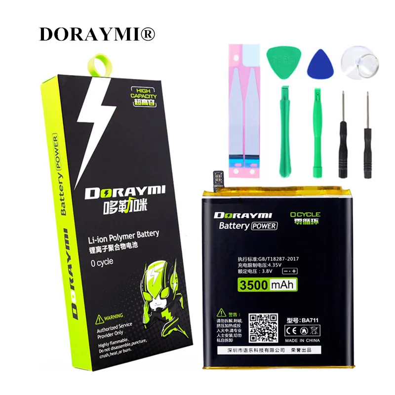 DORAYMI BA711 Battery for Meizu M6 Meilan 6 Phone Batteries 3500mAh High Capacity Lithium Polymer Bateria Free Tools
DORAYMI BA711 Battery for Meizu M6 Meilan 6 Phone Batteries 3500mAh High Capacity Lithium Polymer Bateria Free Tools