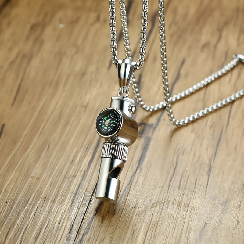 Never Lost Compass Whistle Necklace Working Compass Necklace in Stainless Steel Steampunk Romantic Jewelry
Never Lost Compass Whistle Necklace Working Compass Necklace in Stainless Steel Steampunk Romantic Jewelry