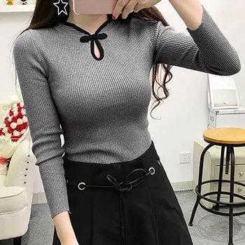 Vintage Women Slim Sweater Female Knitted Pullover Elegant Lady Long Sleeve Sweater
Vintage Women Slim Sweater Female Knitted Pullover Elegant Lady Long Sleeve Sweater