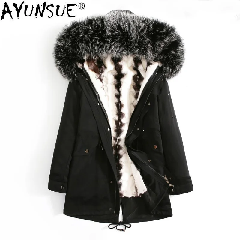 AYUNSUE Natural Mink Fur Coat 2018 Winter Thick Warm Casual Jacket Men Real Raccoon Fur Collar Hooded Parka Plus Size 4XL ZL371
AYUNSUE Natural Mink Fur Coat 2018 Winter Thick Warm Casual Jacket Men Real Raccoon Fur Collar Hooded Parka Plus Size 4XL ZL371