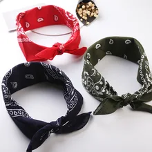 Novo chegou unissex hip hop preto bandana moda headwear faixa de cabelo pescoço cachecol pulso envolve lenços quadrados lenço de impressão(China)