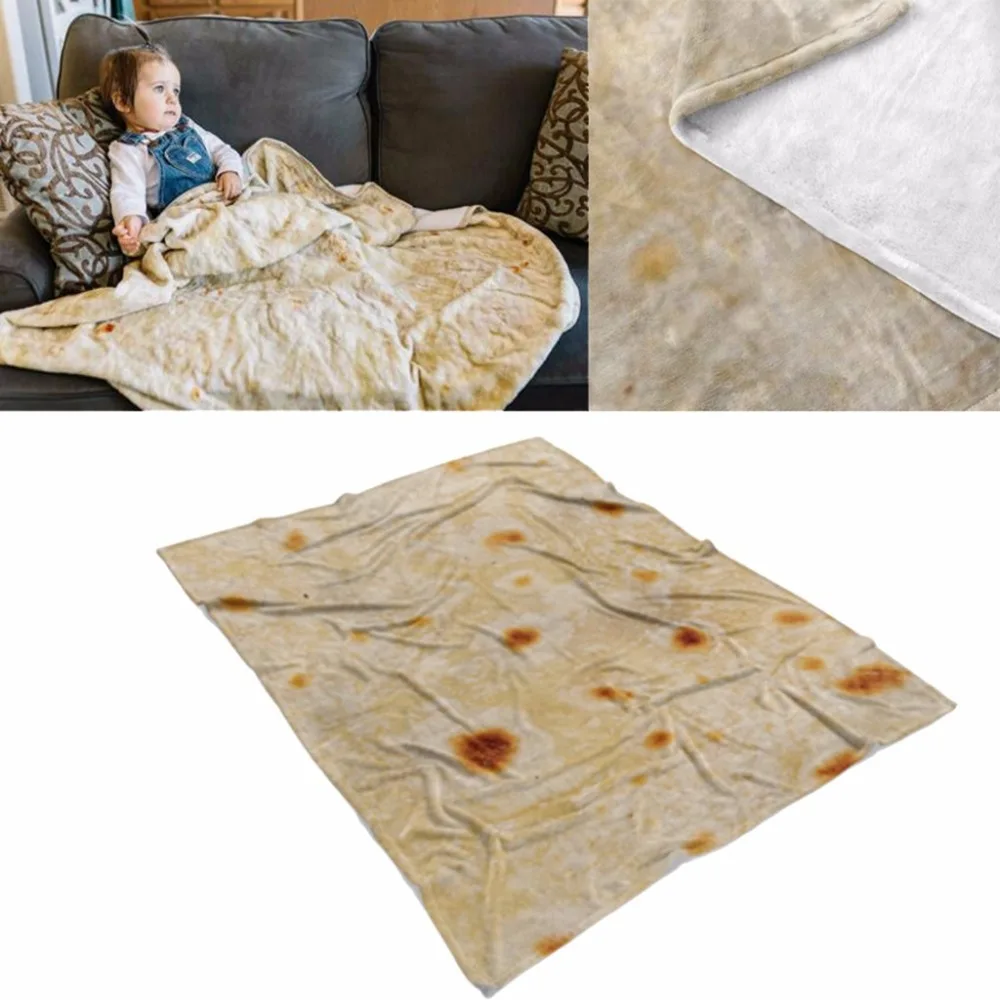 Tortilla Burrito adult Fleece Blanket Throw Tortilla Texture Soft Fleece Throw pita food Blanket on the sofa autumn 200*150cm
Tortilla Burrito adult Fleece Blanket Throw Tortilla Texture Soft Fleece Throw pita food Blanket on the sofa autumn 200*150cm