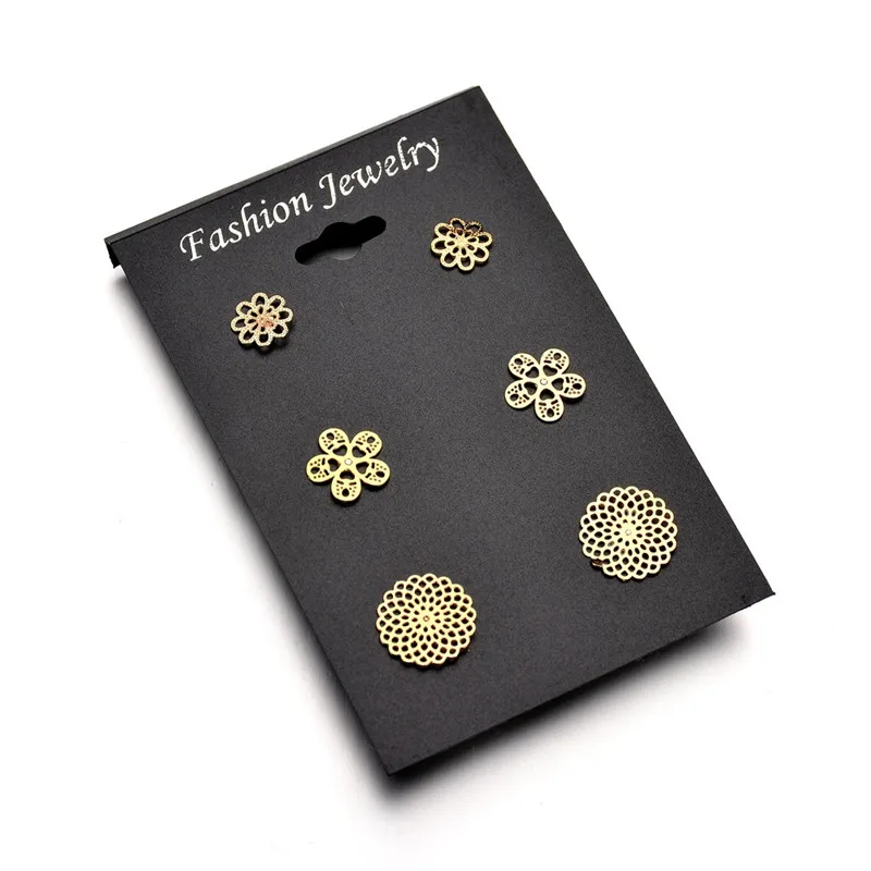VWKTUUN 3 Pairs/lot Metal Stud Earrings Set For Women Hollow Flower Geometric Earings Fashion Jewelry Korean Brincos 2018 New
VWKTUUN 3 Pairs/lot Metal Stud Earrings Set For Women Hollow Flower Geometric Earings Fashion Jewelry Korean Brincos 2018 New